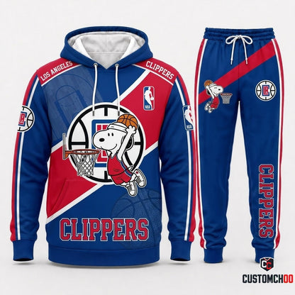 Snoopy NBA 30-Team Slam Dunk Edition Tracksuit Set - Hoodie & Jogger Pants - LA Clippers