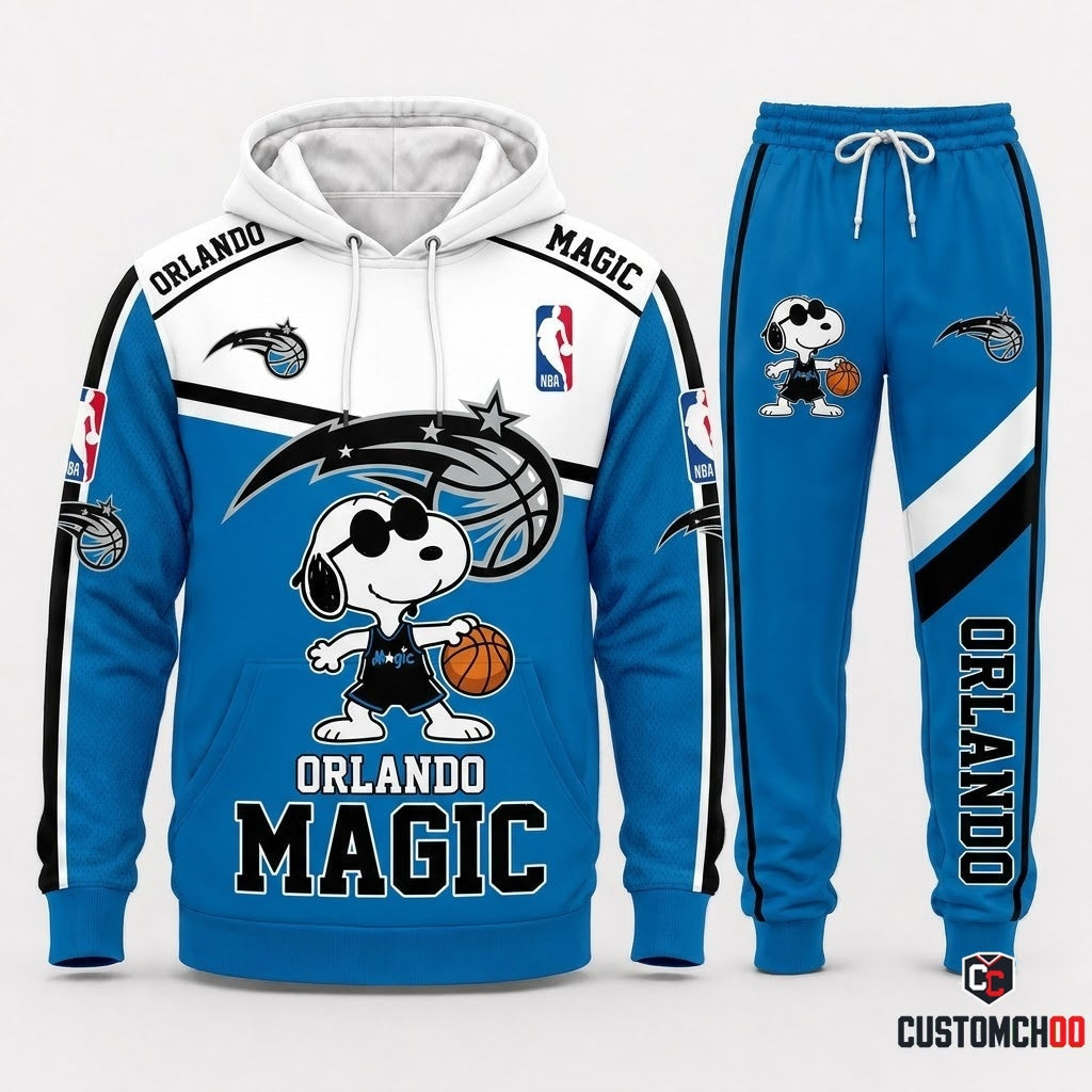 Snoopy NBA 30-Team Crossover Edition Tracksuit Set - Hoodie & Jogger Pants - Orlando Magic