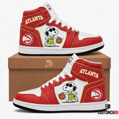 Snoopy NBA 30-Team Crossover Edition Canvas High Top Sneakers - Atlanta Hawks