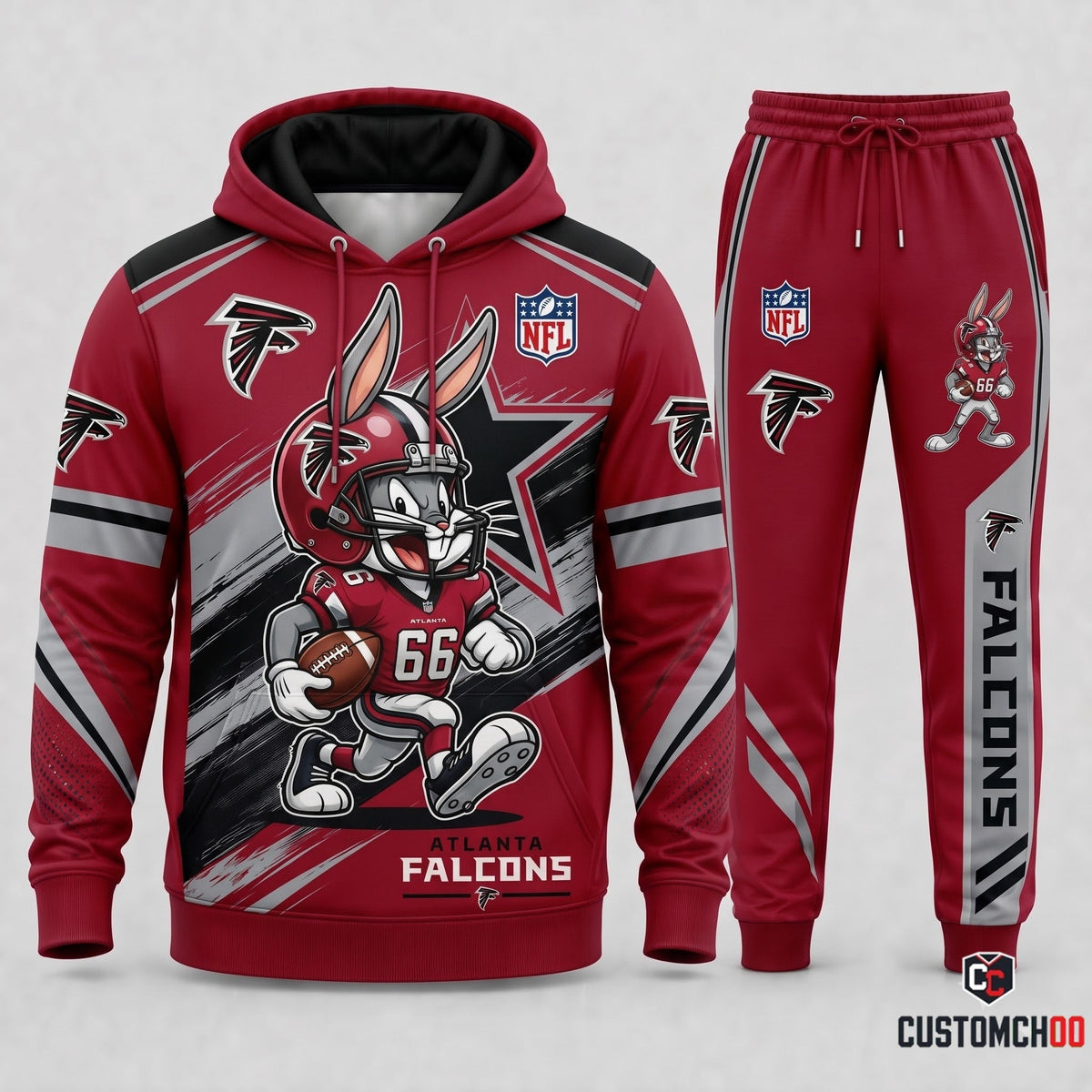 Bug Bunny NFL Fan Set — Hoodie & Sweatpants | All 32 Football Teams Available