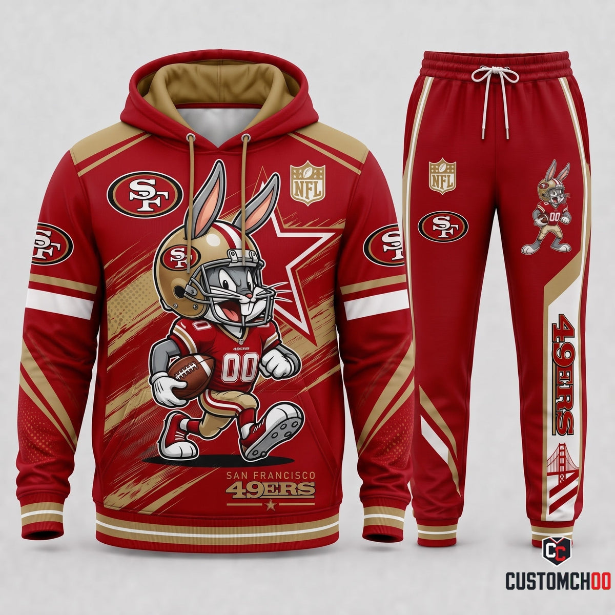 Bug Bunny NFL Fan Set — Hoodie & Sweatpants | All 32 Football Teams Available
