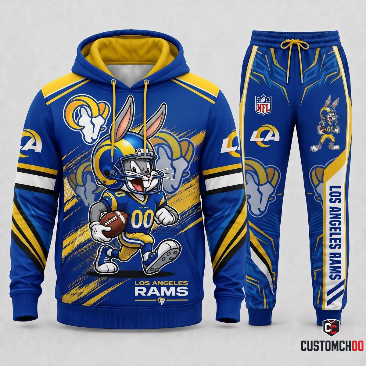 Bug Bunny NFL Fan Set — Hoodie & Sweatpants | All 32 Football Teams Available