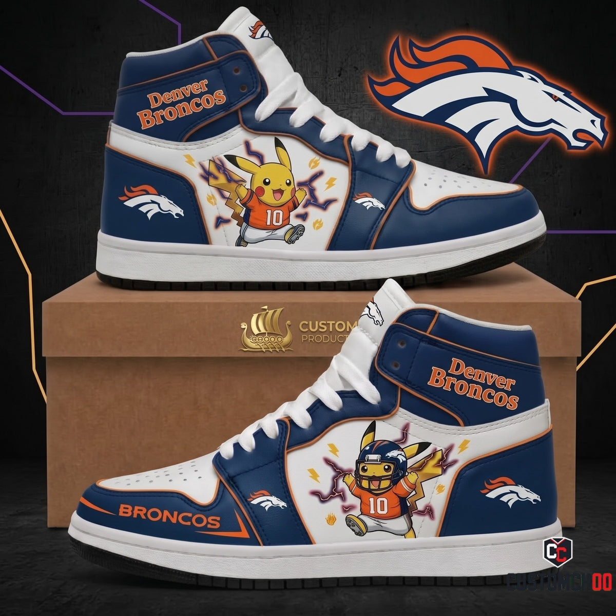 Pikachu NFL 32-Team Fan Sneakers | All 32 Football Teams Available