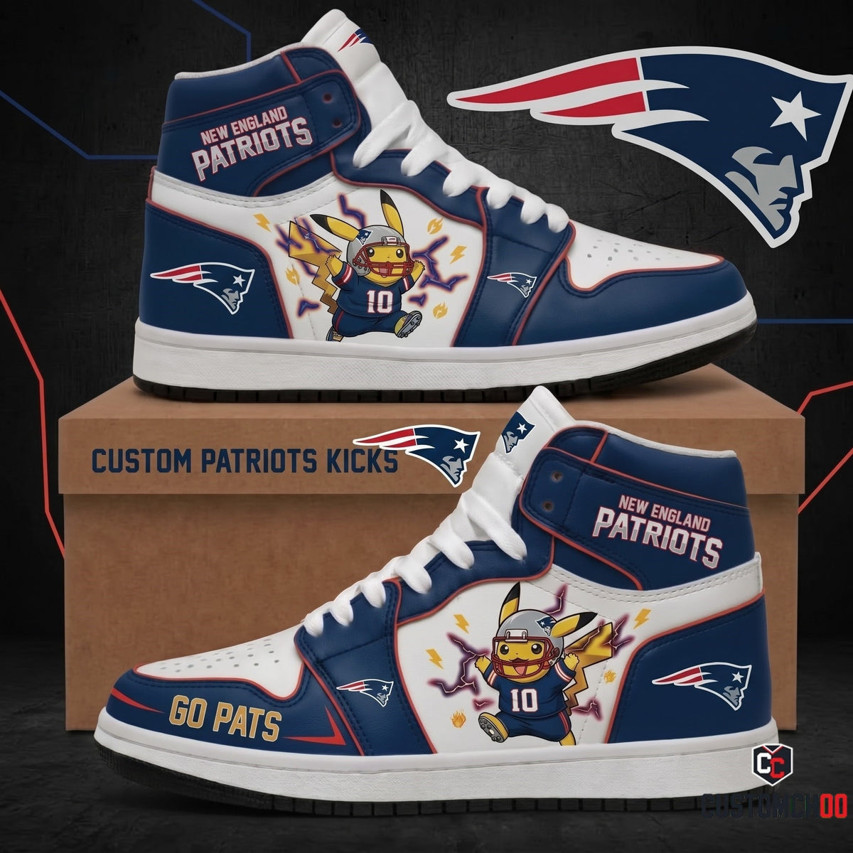 Pikachu NFL 32-Team Fan Sneakers | All 32 Football Teams Available