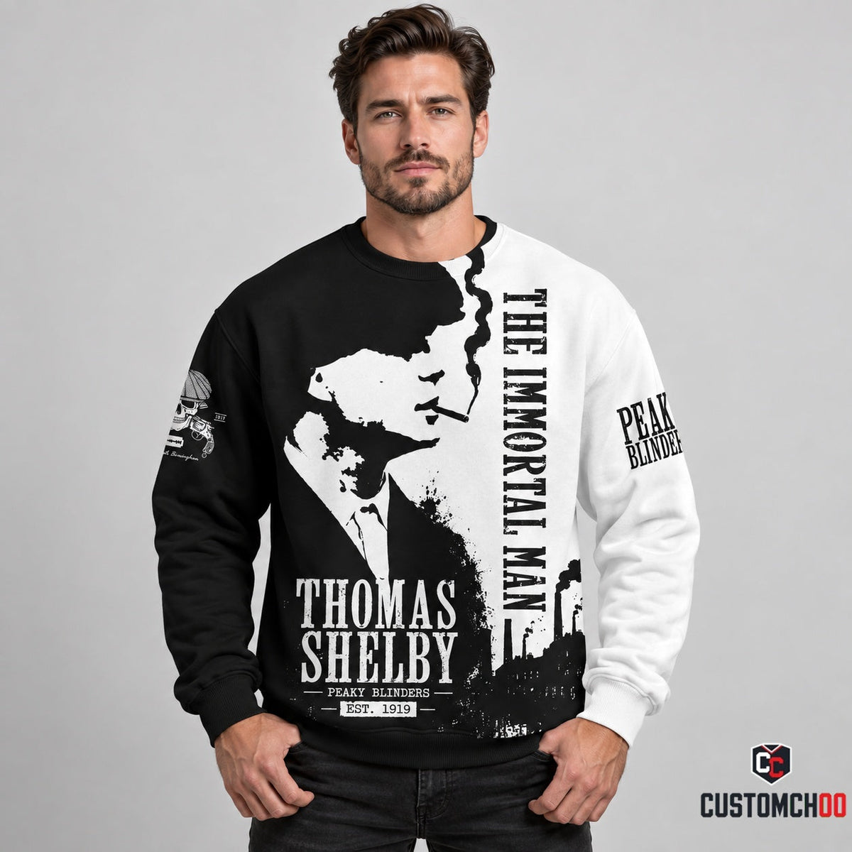 Thomas Shelby The Immortal Man Black White Apparel Collection | Hoodie, Zip Hoodie, Sweatshirt, T-Shirt & Polo Shirt