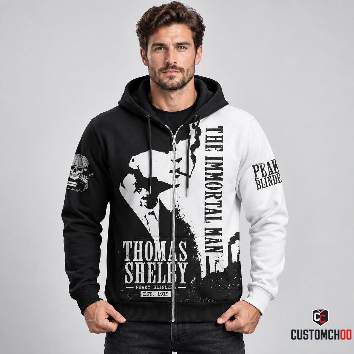 Thomas Shelby The Immortal Man Black White Apparel Collection | Hoodie, Zip Hoodie, Sweatshirt, T-Shirt & Polo Shirt
