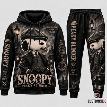 Limited Edition Snoopy Peaky Blinder Hoodie & Sweatpants Set