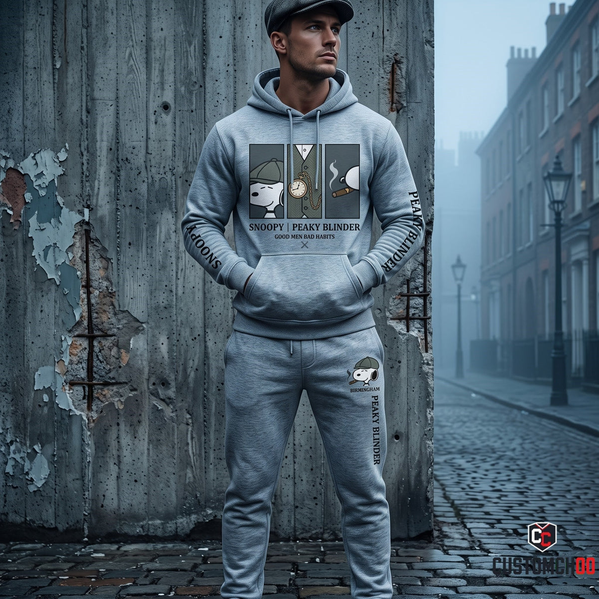 Limited Edition Snoopy Peaky Blinder Hoodie & Sweatpants Set