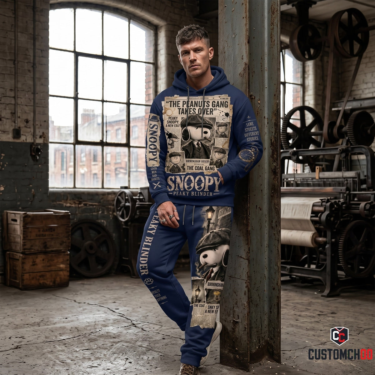 Limited Edition Snoopy Peaky Blinder Hoodie & Sweatpants Set