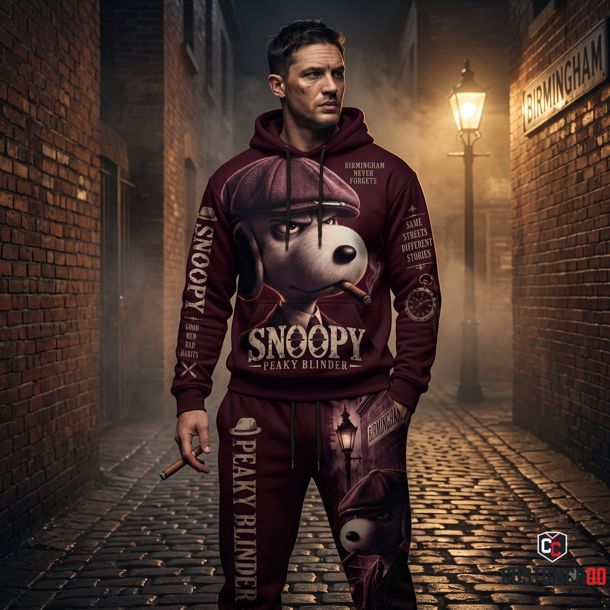 Limited Edition Snoopy Peaky Blinder Hoodie & Sweatpants Set