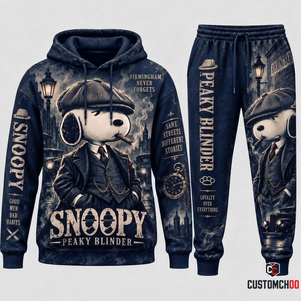 Limited Edition Snoopy Peaky Blinder Hoodie & Sweatpants Set