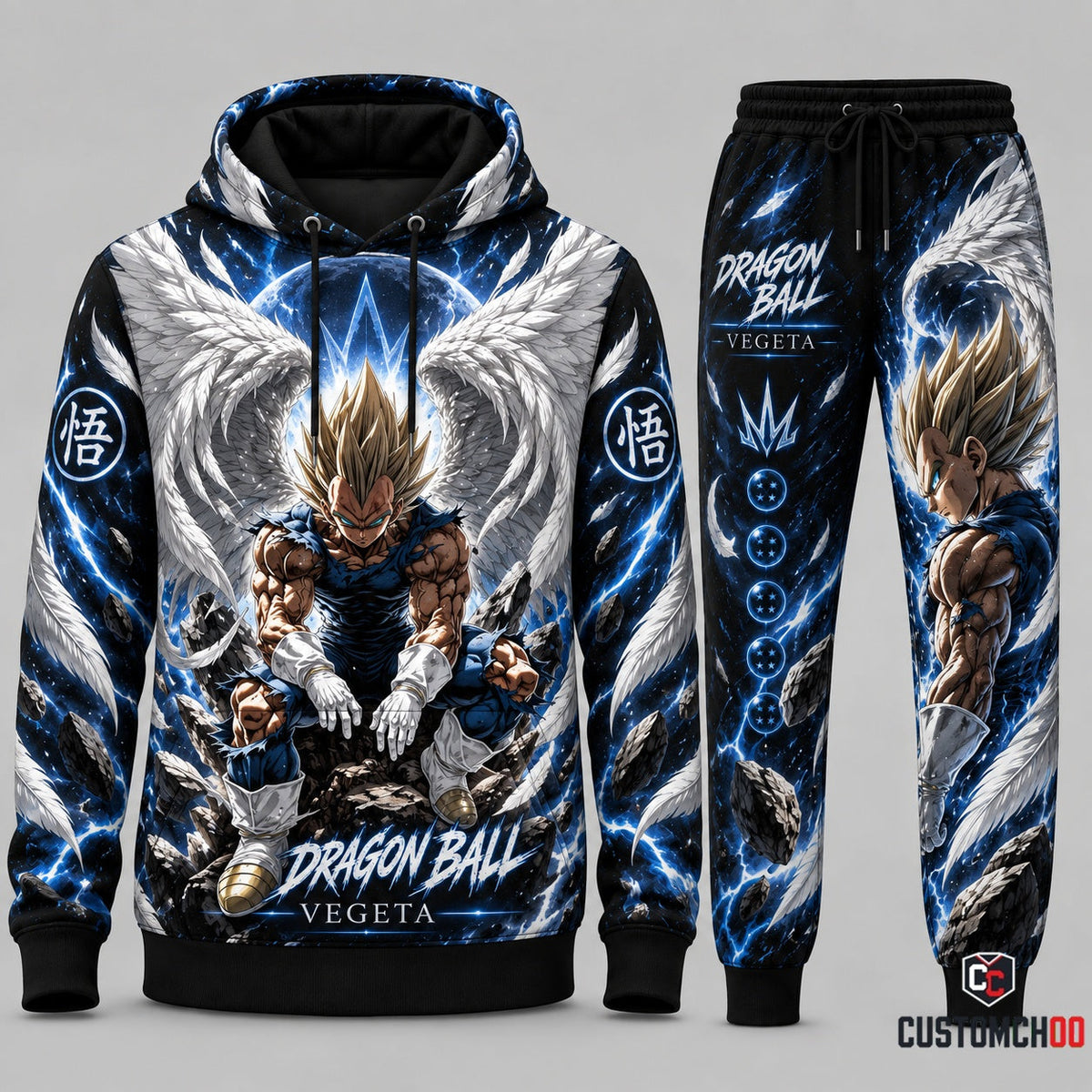 Vegeta Transformation Fan Set — Dragon Ball Hoodie & Sweatpants