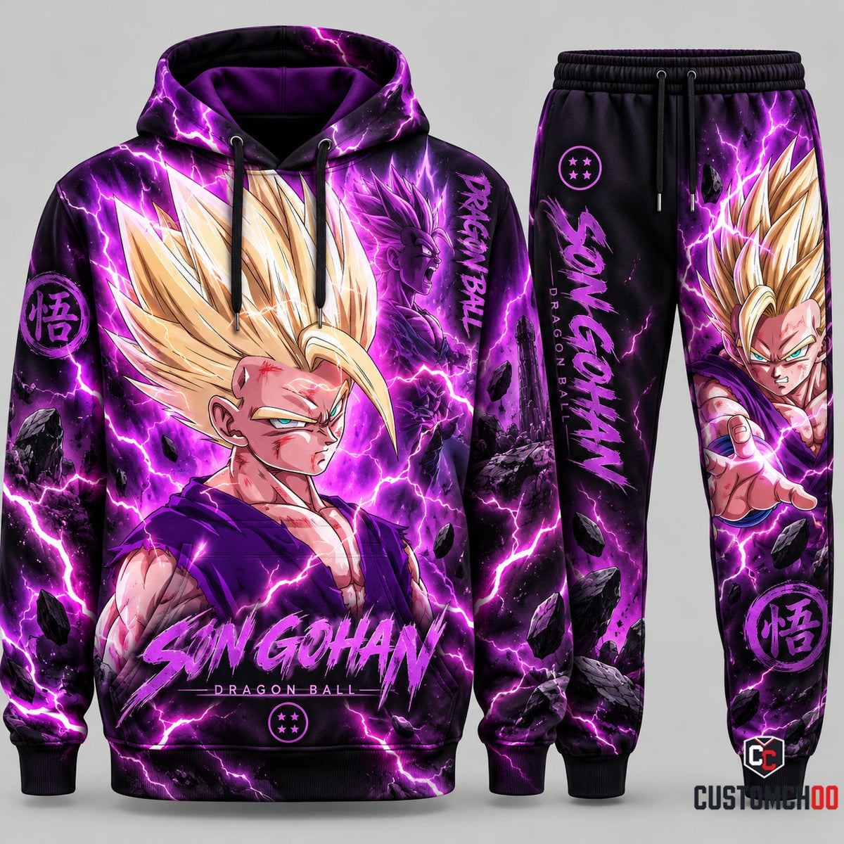 Son Gohan Transformation Fan Set — Dragon Ball Hoodie & Sweatpants