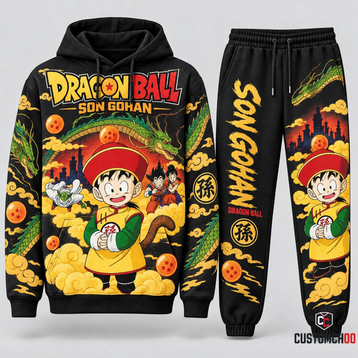 Son Gohan Transformation Fan Set — Dragon Ball Hoodie & Sweatpants