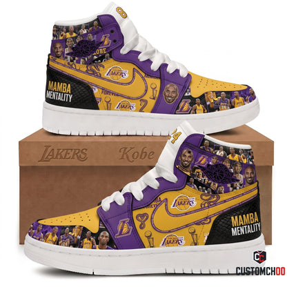 Limited Edition Purple Gold Mamba Mentality High Top Sneakers