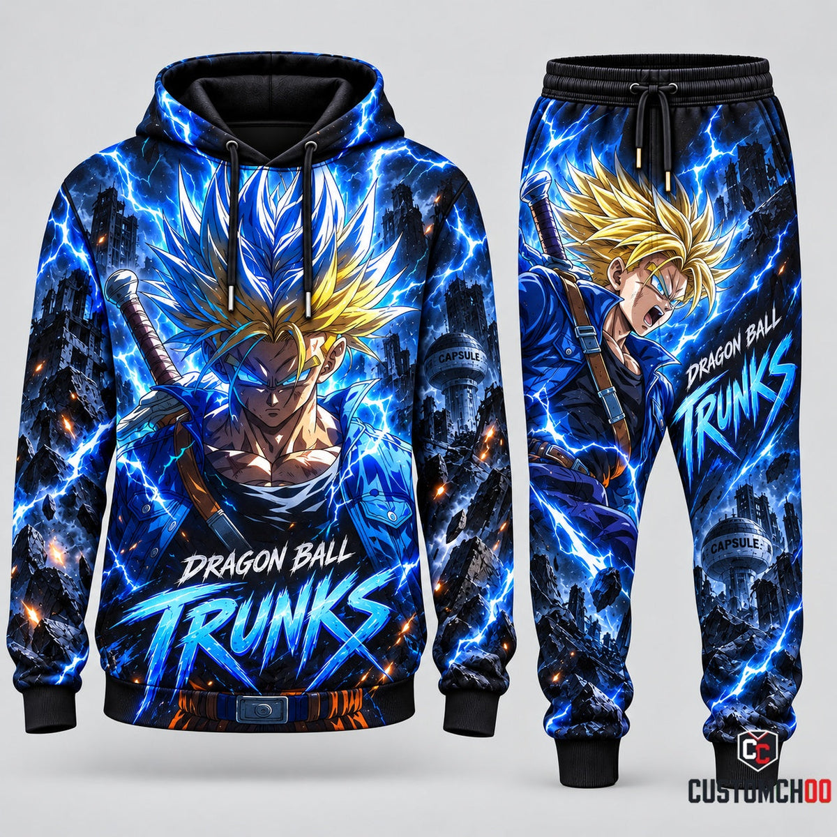 Future Trunks Transformation Fan Set — Dragon Ball Hoodie & Sweatpants
