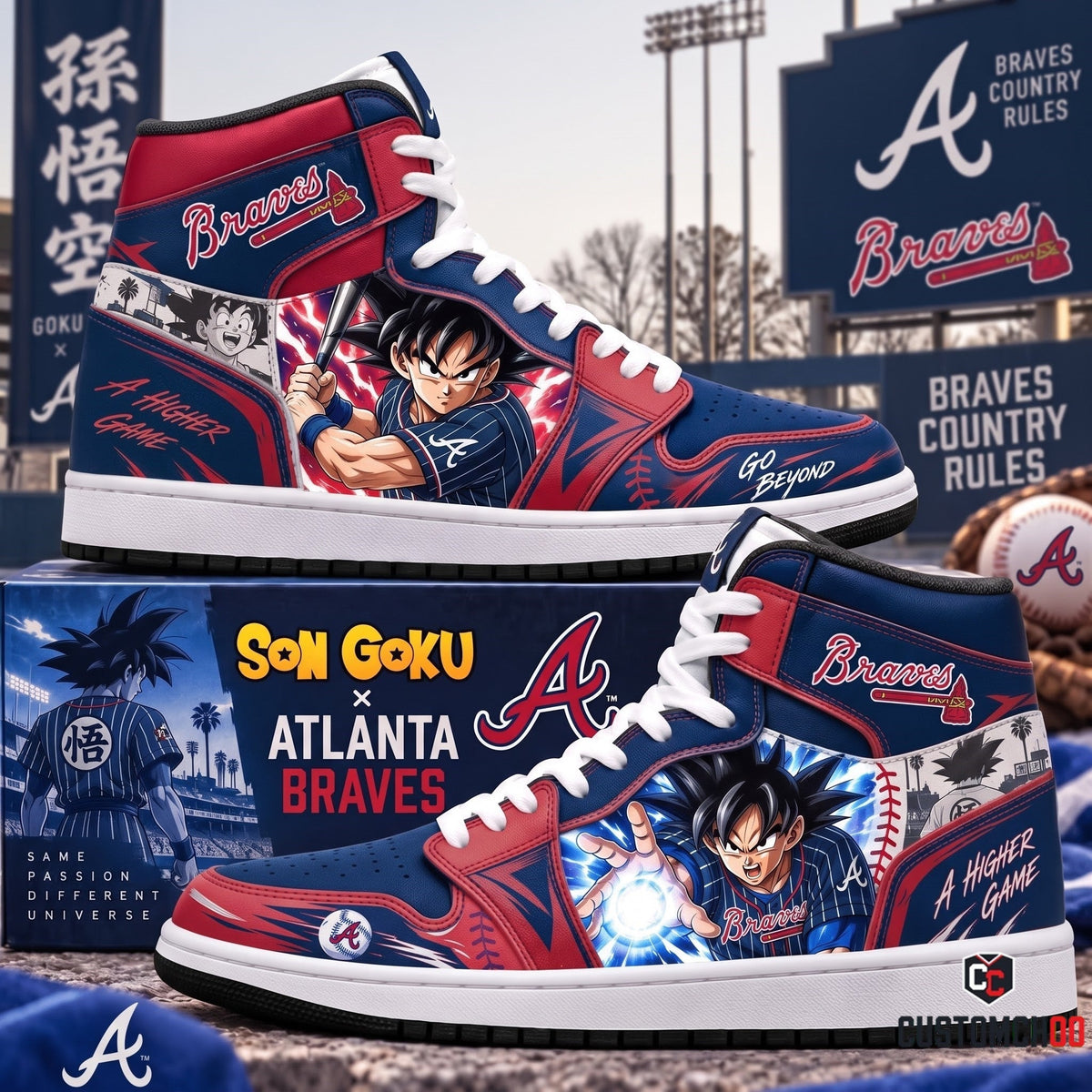 Son Goku x MLB Baseball Fan High Top Sneakers | All 30 Teams Available