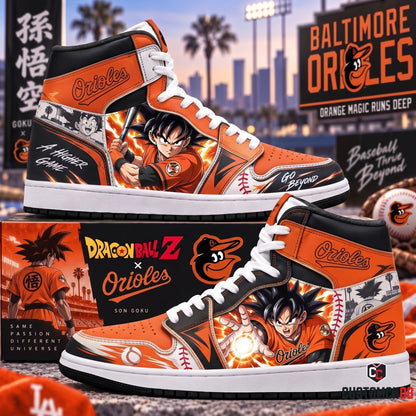 Son Goku x MLB Baseball Fan High Top Sneakers | All 30 Teams Available