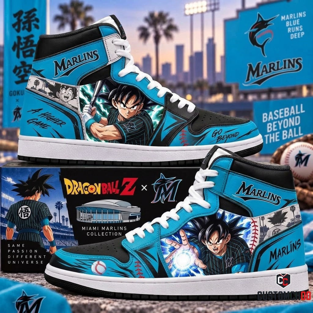 Son Goku x MLB Baseball Fan High Top Sneakers | All 30 Teams Available