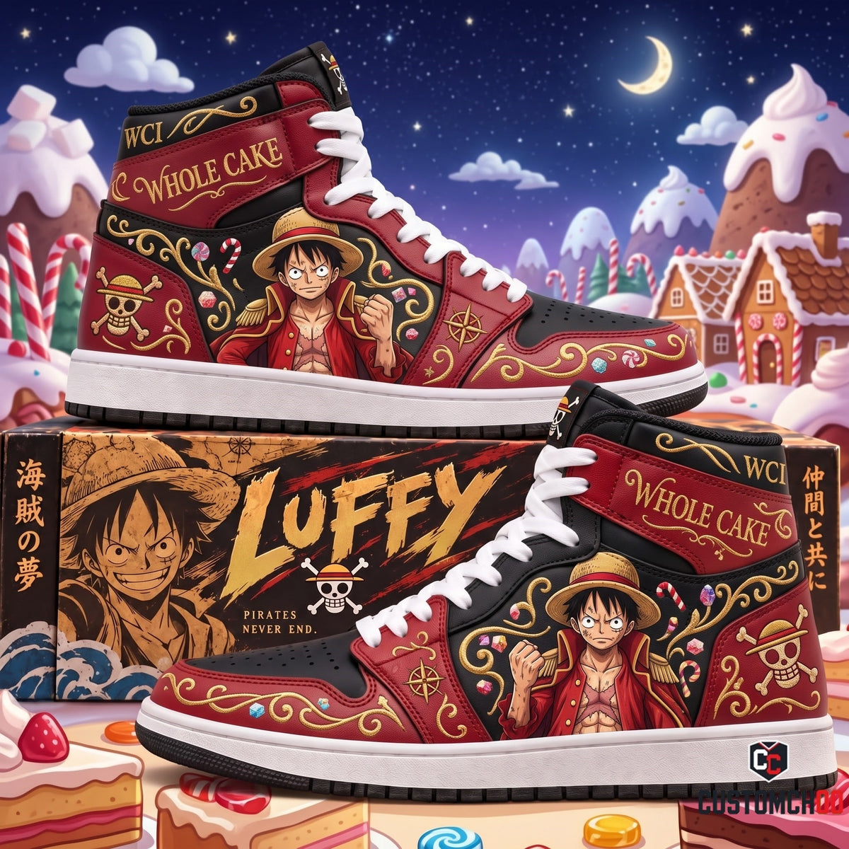 Limited Edition Luffy Fan Shoes — Anime High Top Sneaker Gift