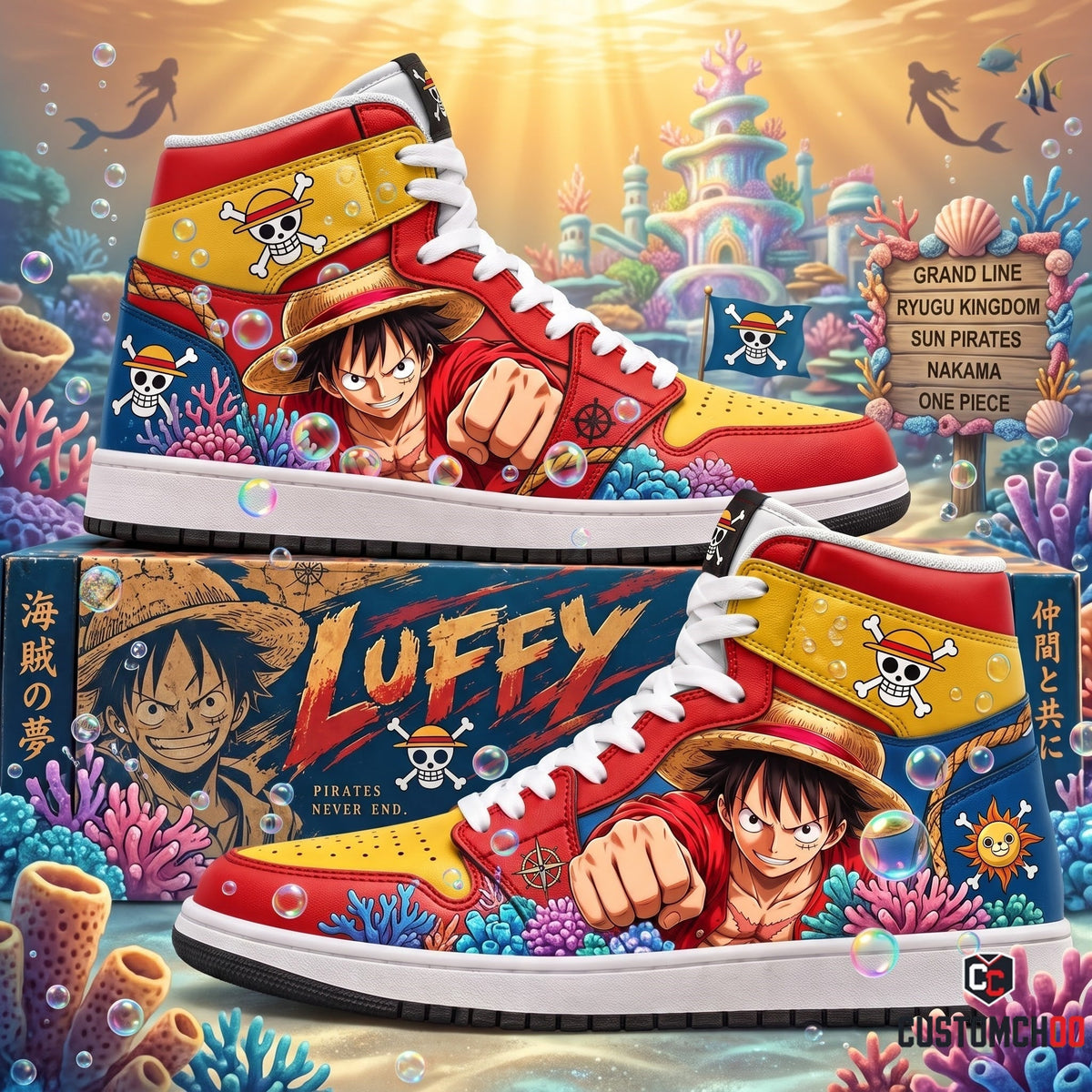 Limited Edition Luffy Fan Shoes — Anime High Top Sneaker Gift