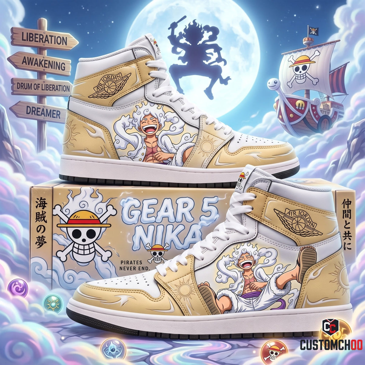 Limited Edition Luffy Fan Shoes — Anime High Top Sneaker Gift
