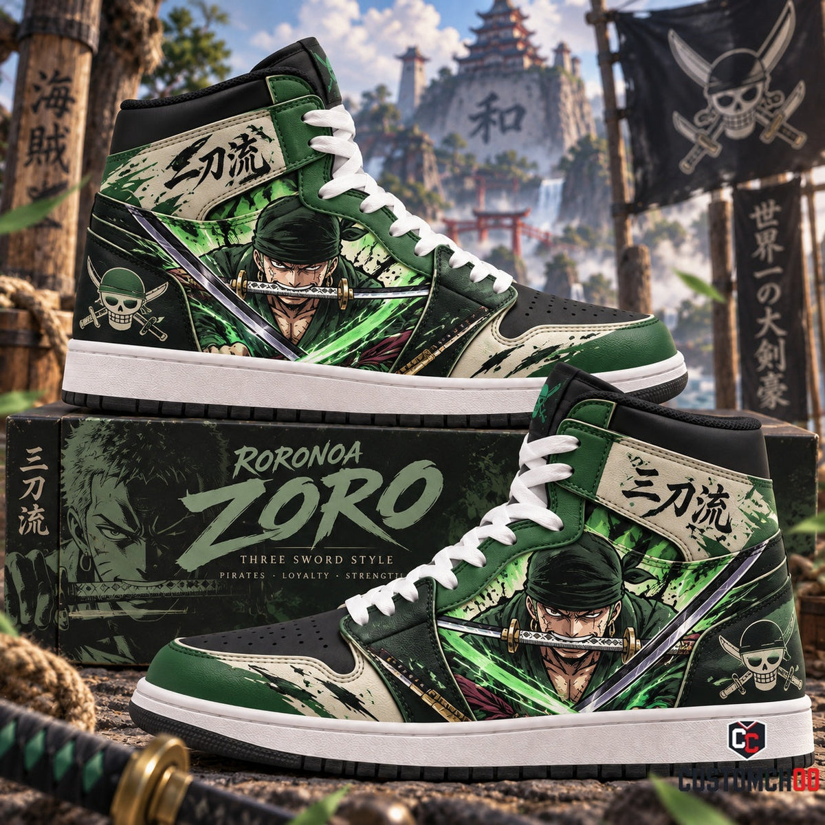 Limited Edition Zoro Fan Shoes — Anime High Top Sneaker Gift
