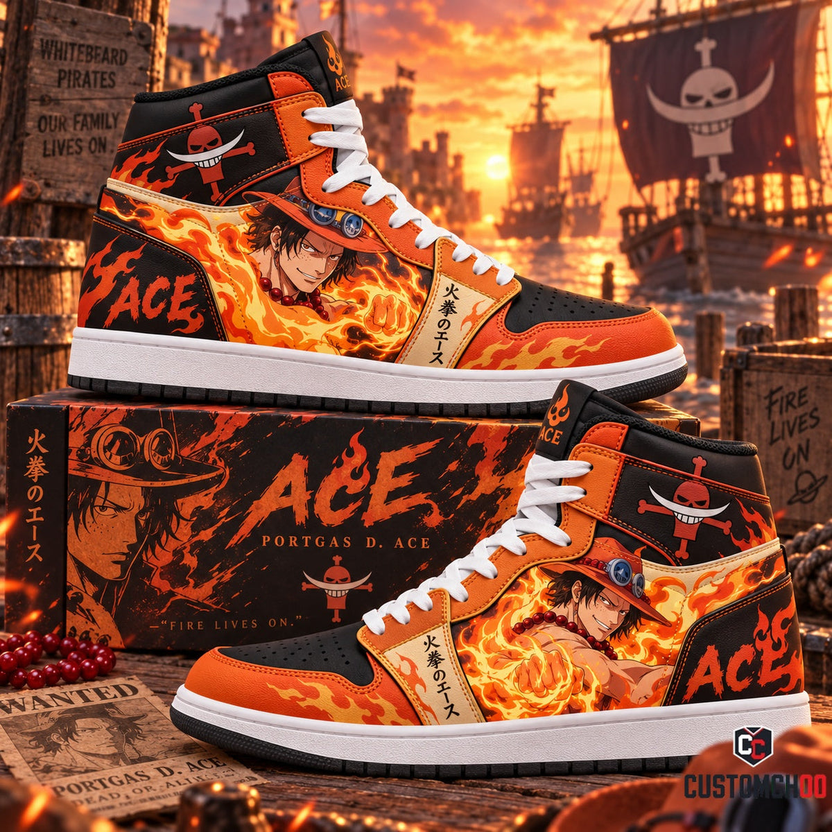 Limited Edition Ace Fan Shoes — Anime High Top Sneaker Gift