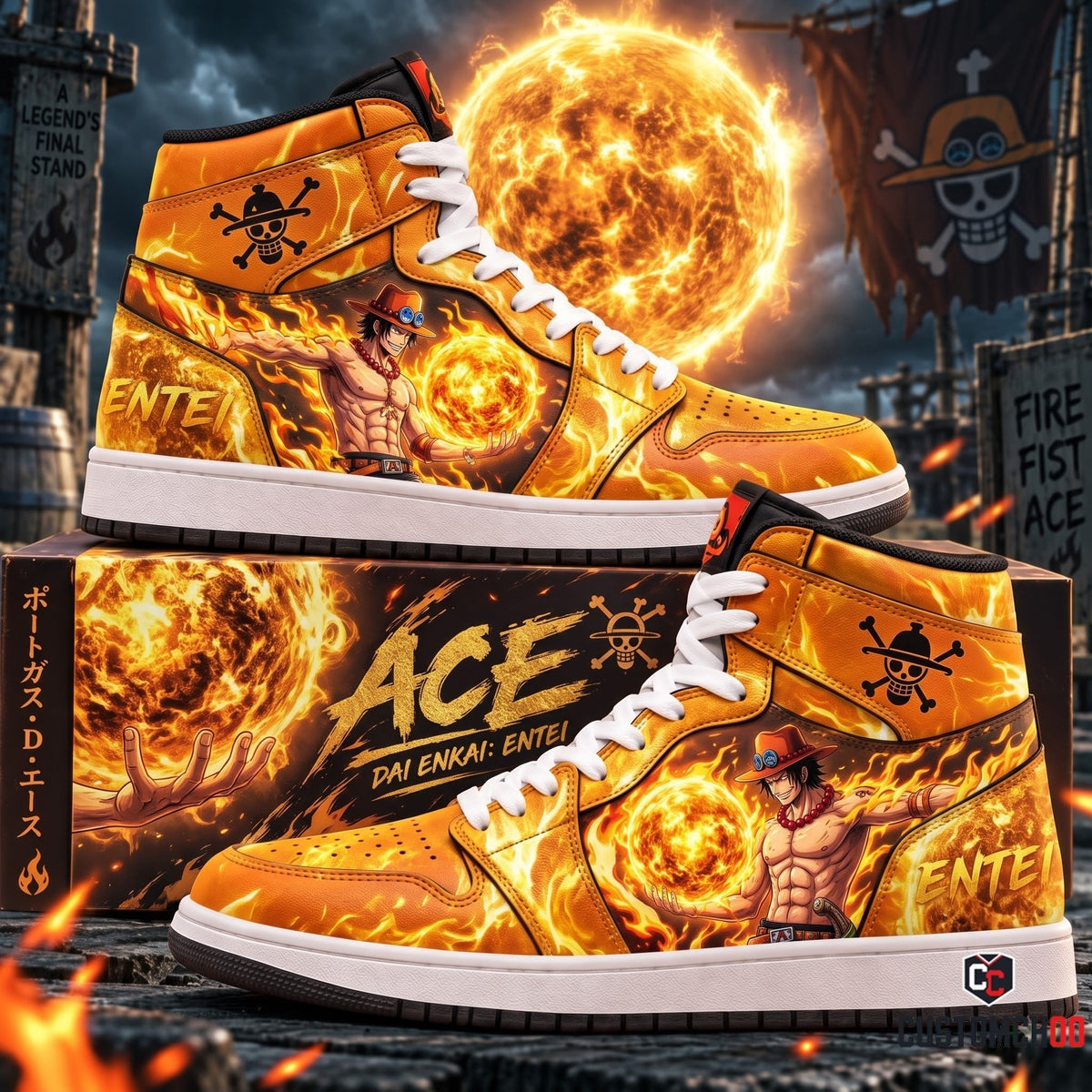 Limited Edition Ace Fan Shoes — Anime High Top Sneaker Gift