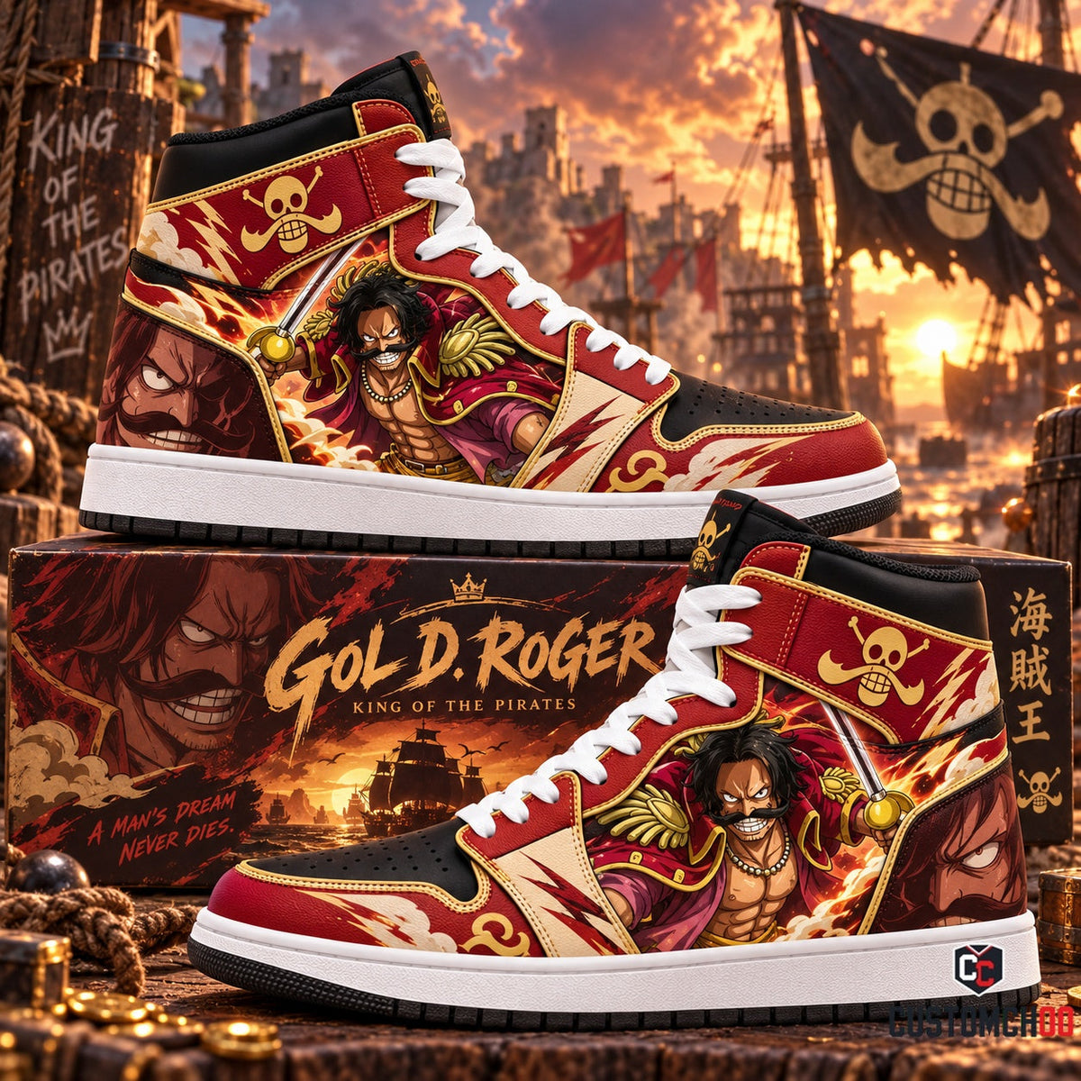 Limited Edition Gol D. Roger Fan Shoes — Anime High Top Sneaker Gift