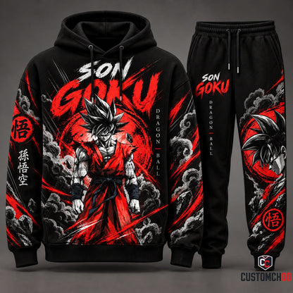 Son Goku Transformation Fan Set — Dragon Ball Hoodie & Sweatpants