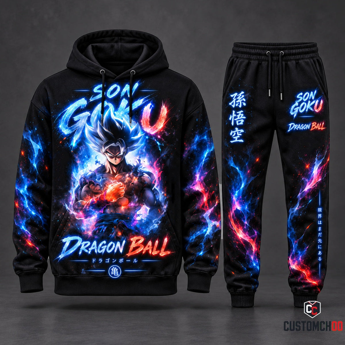 Son Goku Transformation Fan Set — Dragon Ball Hoodie & Sweatpants