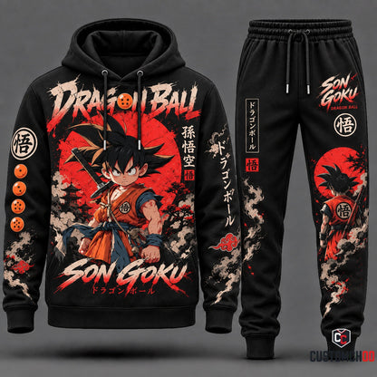Son Goku Transformation Fan Set — Dragon Ball Hoodie & Sweatpants