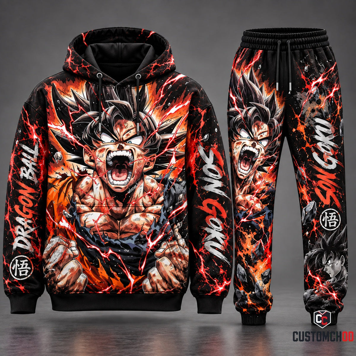 Son Goku Transformation Fan Set — Dragon Ball Hoodie & Sweatpants