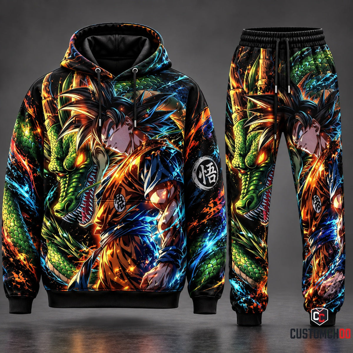 Son Goku Transformation Fan Set — Dragon Ball Hoodie & Sweatpants