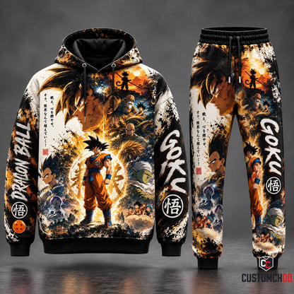 Son Goku Transformation Fan Set — Dragon Ball Hoodie & Sweatpants