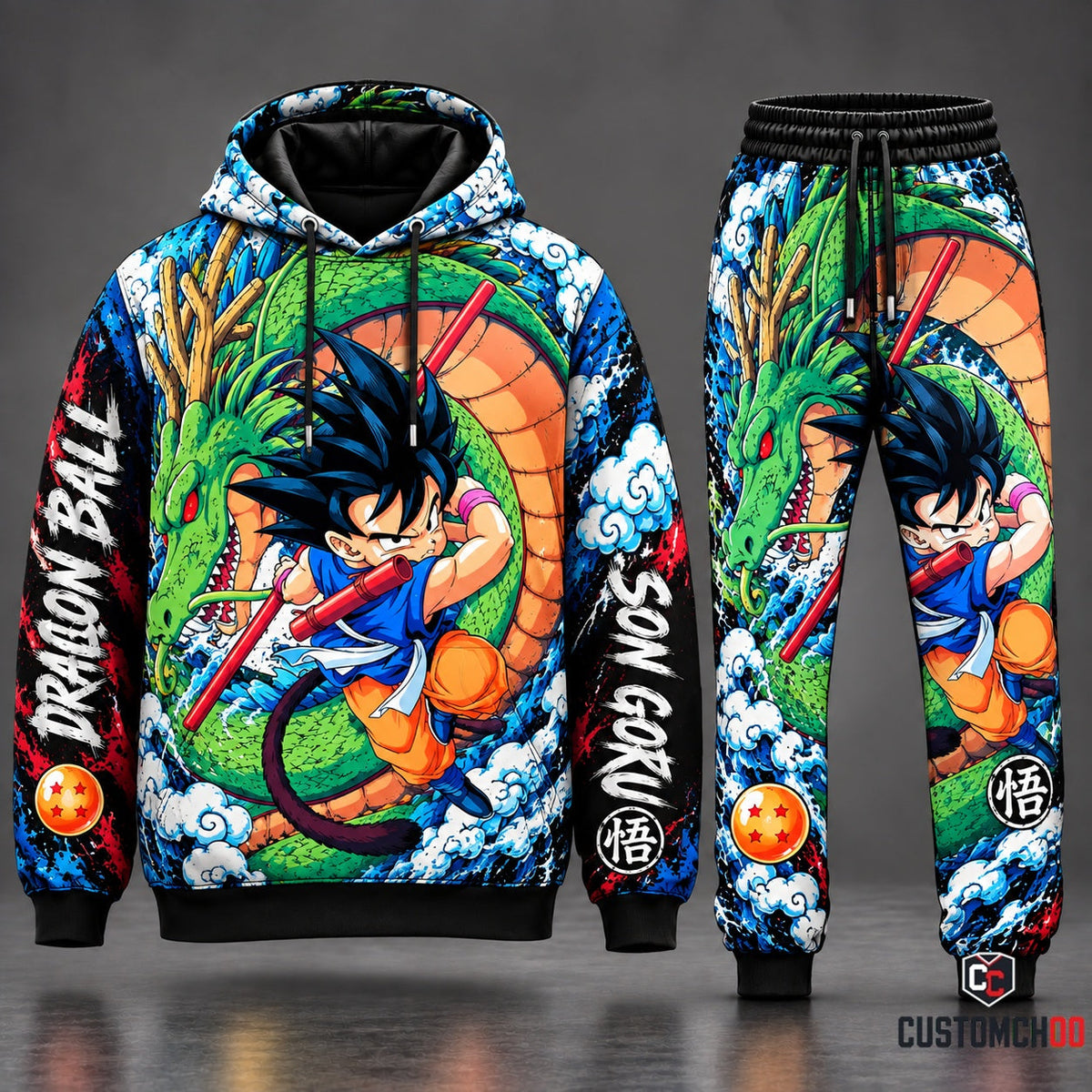 Son Goku Transformation Fan Set — Dragon Ball Hoodie & Sweatpants