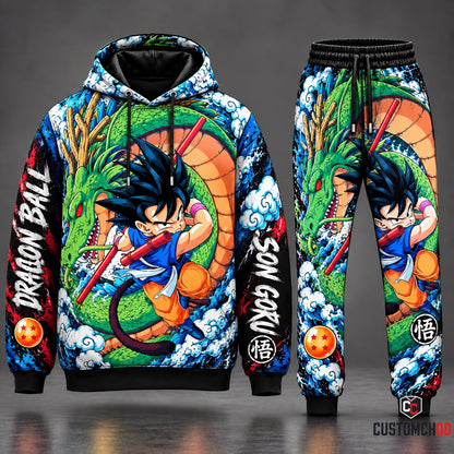 Son Goku Transformation Fan Set — Dragon Ball Hoodie & Sweatpants