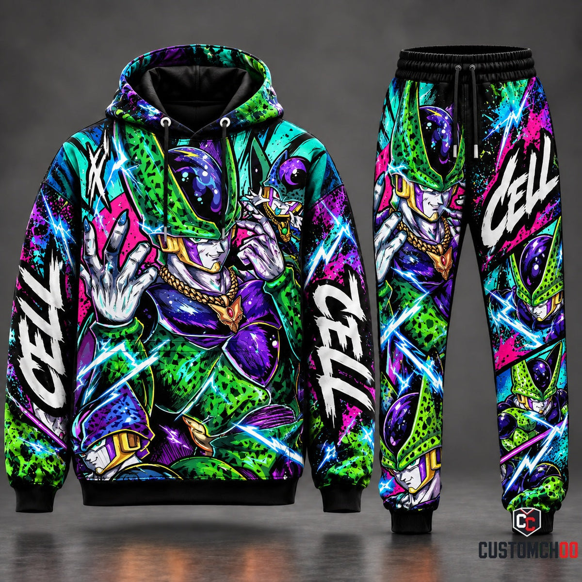 Cell Transformation Fan Set — Dragon Ball Hoodie & Sweatpants
