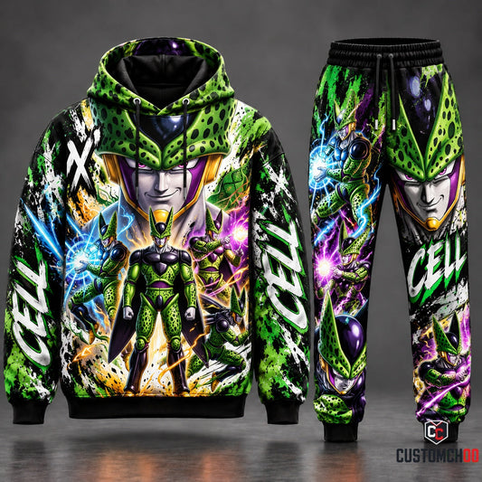 Cell Transformation Fan Set — Dragon Ball Hoodie & Sweatpants