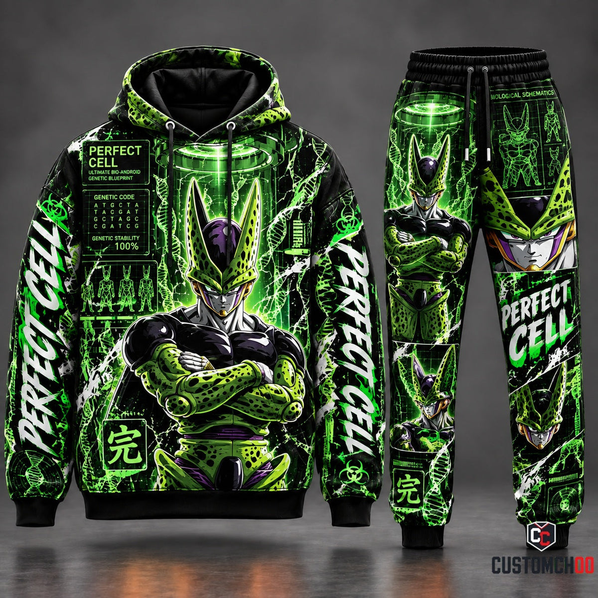 Cell Transformation Fan Set — Dragon Ball Hoodie & Sweatpants