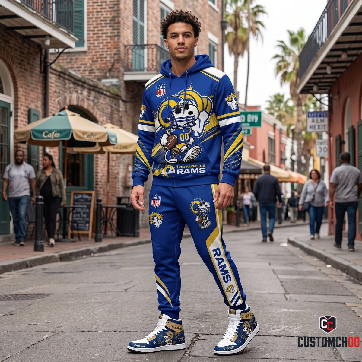 NFL Dog Football Fan Hoodie & Sweatpants & High Sneakers | All 32 Teams Available