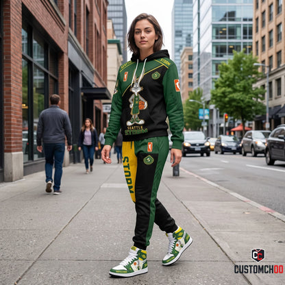 Women’s Basketball Fan Combo Set — Hoodie & Sweatpants and High Sneakers | All 15 WNBA Teams Available