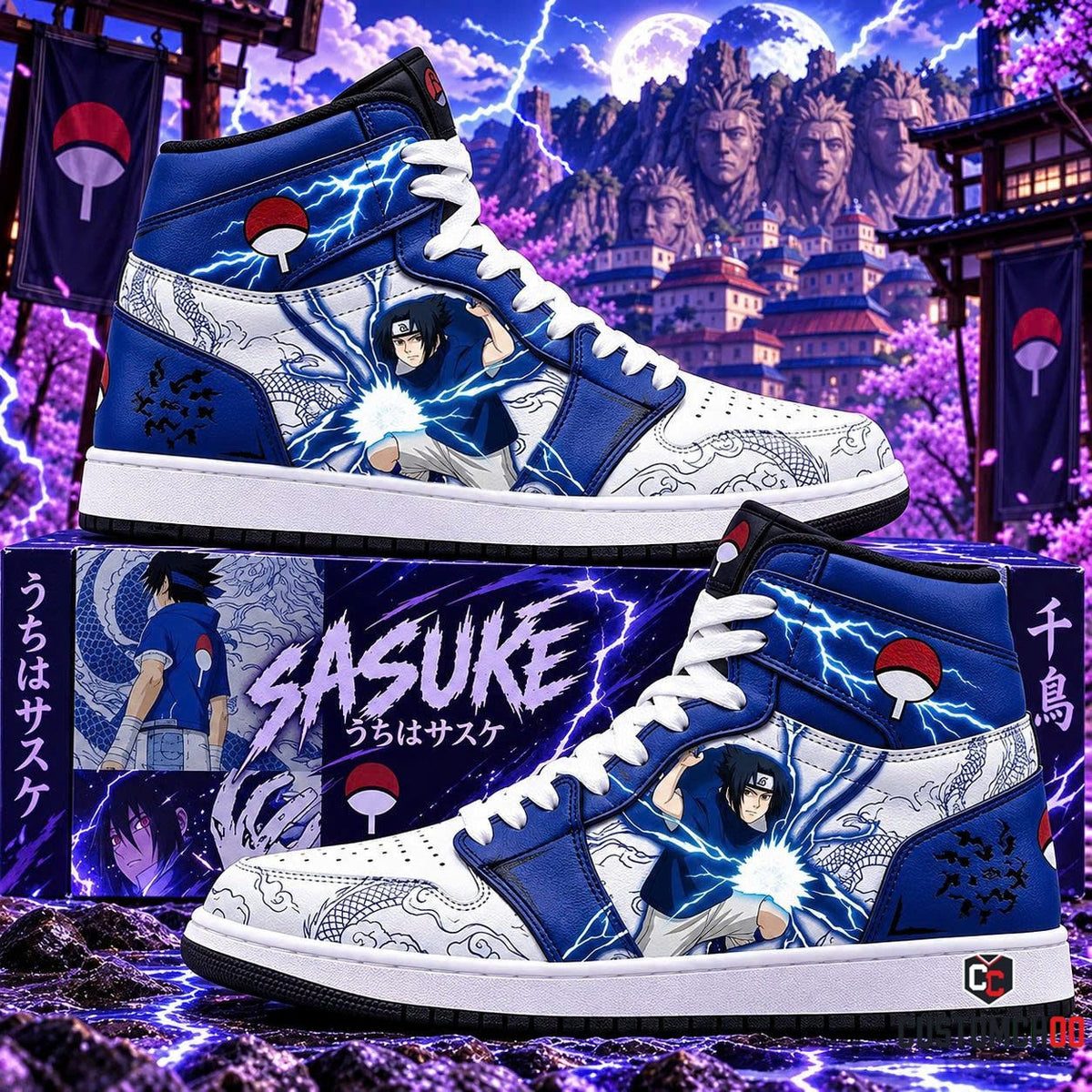 Uchiha Sasuke High Top Sneakers — Naruto Inspired Fan Shoes