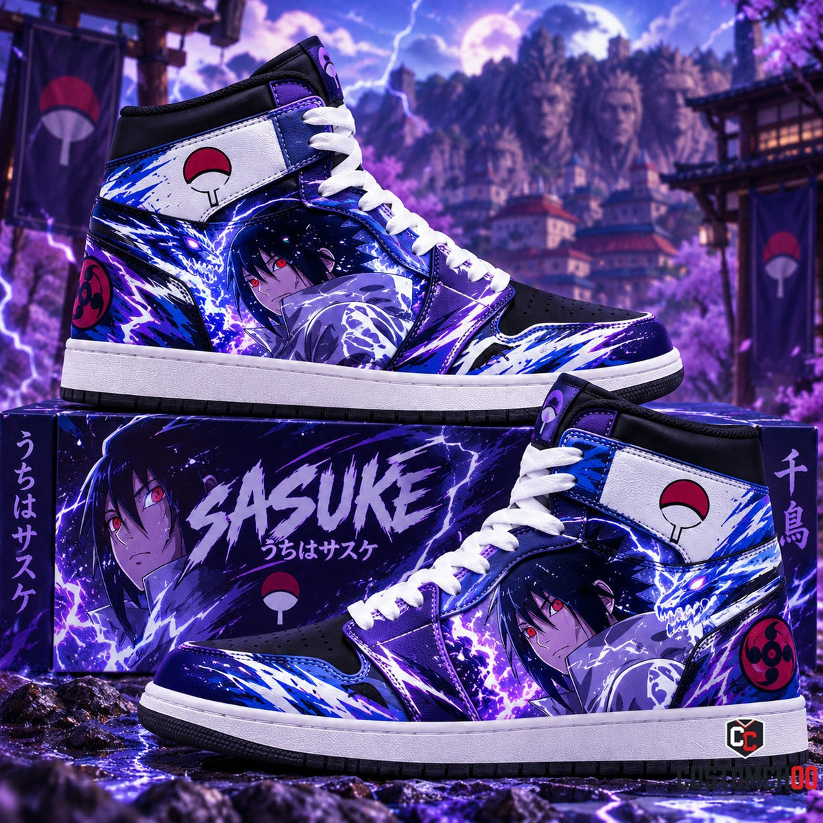 Uchiha Sasuke High Top Sneakers — Naruto Inspired Fan Shoes