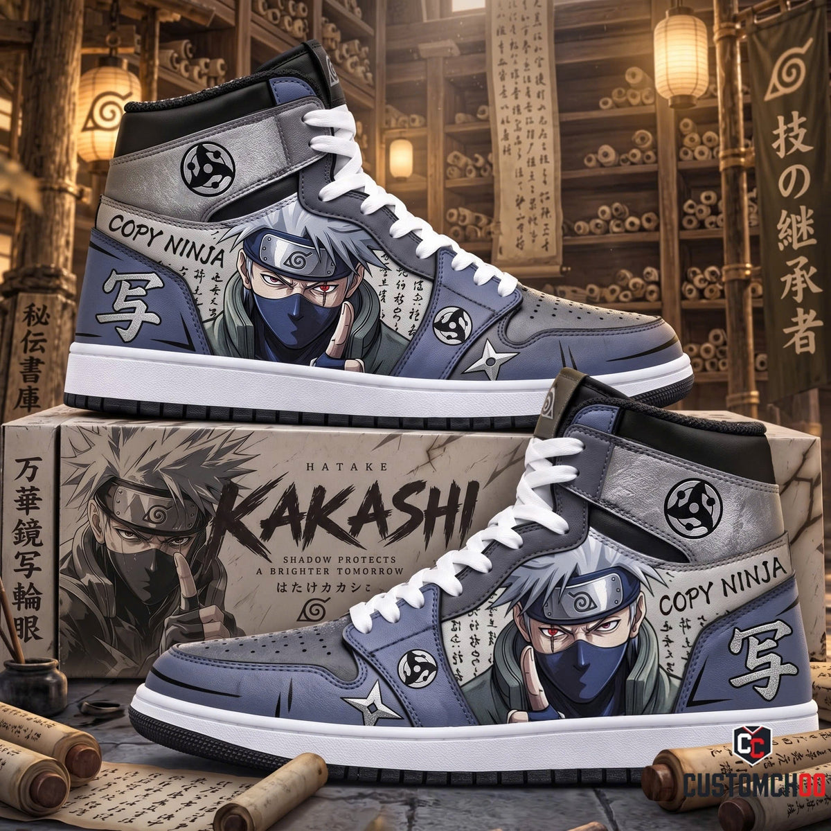 Hatake Kakashi High Top Sneakers — Naruto Inspired Fan Shoes