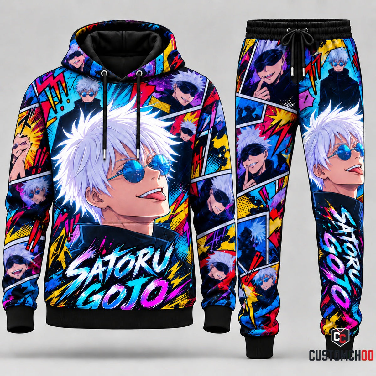 Gojo Satoru Transformation Fan Set — Ninjutsu Kaisen Hoodie & Sweatpants