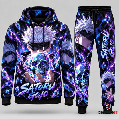 Gojo Satoru Transformation Fan Set — Ninjutsu Kaisen Hoodie & Sweatpants