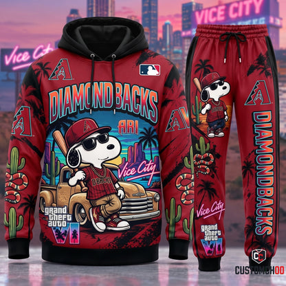 Limited Edition MLB Sport Fan Set x GTA VI x Snoopy — Hoodie & Sweatpants Set | All 30 Teams Available
