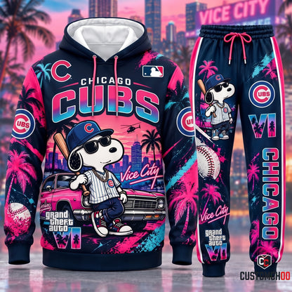 Limited Edition MLB Sport Fan Set x GTA VI x Snoopy — Hoodie & Sweatpants Set | All 30 Teams Available